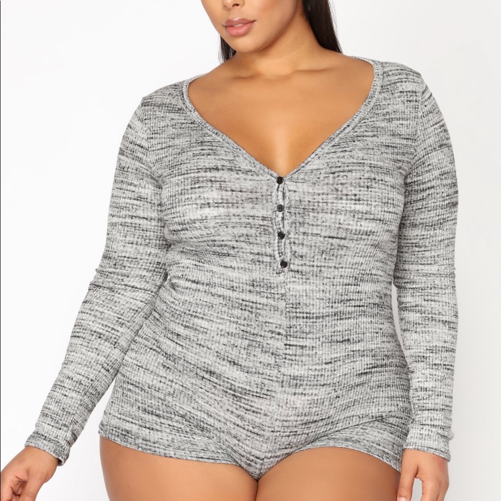 FN Up All Night Romper - Gray